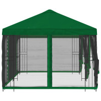 Produktbild för Paviljong med väggar 6 x 3 m Grön Polyester och Stål 190