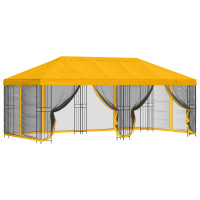 Produktbild för Paviljong med väggar 6 x 3 m Gul Polyester och Stål 190