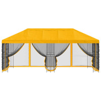 Produktbild för Paviljong med väggar 6 x 3 m Gul Polyester och Stål 190