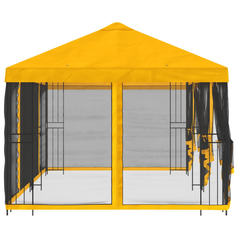 Produktbild för Paviljong med väggar 6 x 3 m Gul Polyester och Stål 190
