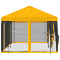 Produktbild för Paviljong med väggar 6 x 3 m Gul Polyester och Stål 190