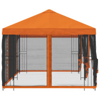 Produktbild för Paviljong med väggar 6 x 3 m Orange Polyester och Stål 190