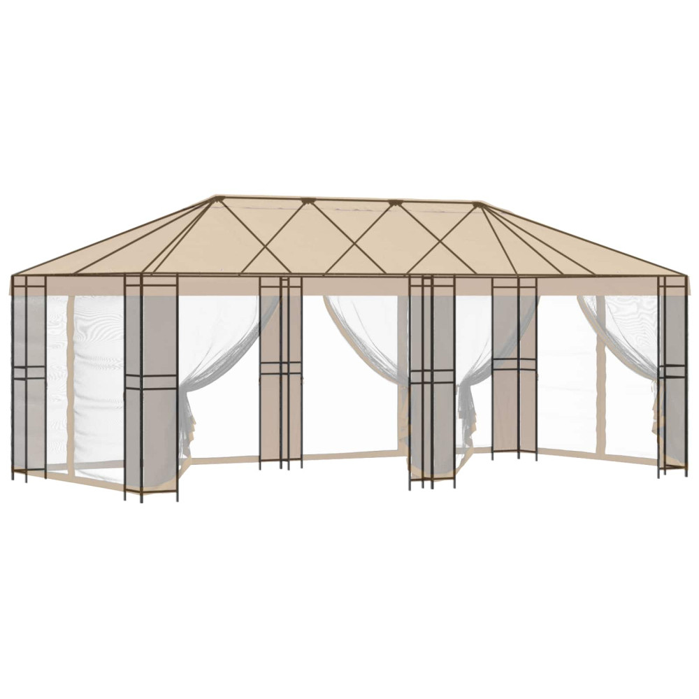 Produktbild för Gazebo Ram 6 x 3 m Svart Stål