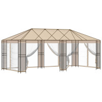 Produktbild för Gazebo Ram 6 x 3 m Svart Stål