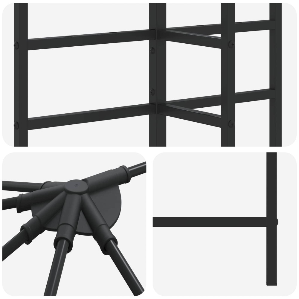Produktbild för Gazebo Ram 6 x 3 m Svart Stål