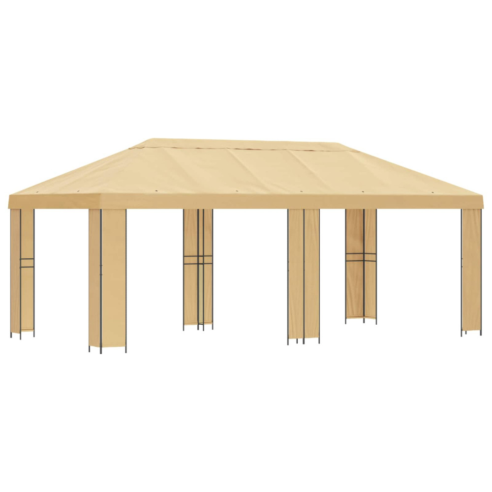 Produktbild för Trädgårdsgazebo 6 x 3 m Gräddvit Polyester och Stål 190