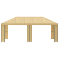 Produktbild för Trädgårdsgazebo 6 x 3 m Gräddvit Polyester och Stål 190