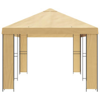 Produktbild för Trädgårdsgazebo 6 x 3 m Gräddvit Polyester och Stål 190