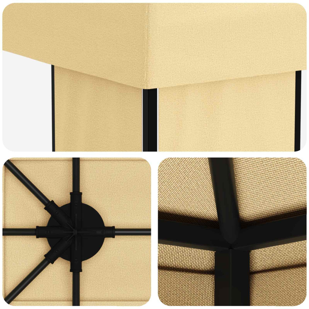 Produktbild för Trädgårdsgazebo 6 x 3 m Gräddvit Polyester och Stål 190
