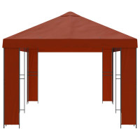 Produktbild för Trädgårdsgazebo 6 x 3 m Terracotta Polyester och Stål 190