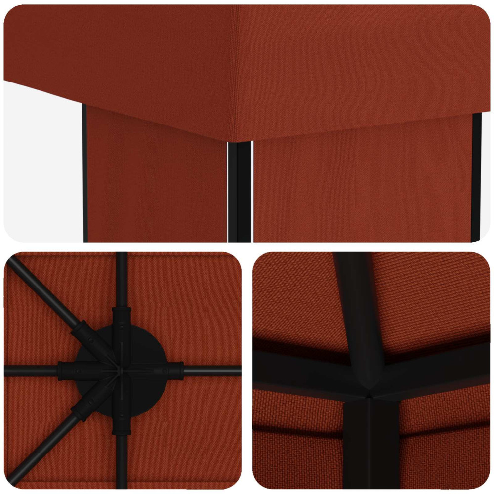 Produktbild för Trädgårdsgazebo 6 x 3 m Terracotta Polyester och Stål 190