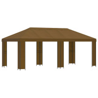 Produktbild för Trädgårdsgazebo 6 x 3 m Taupe Polyester och Stål 190