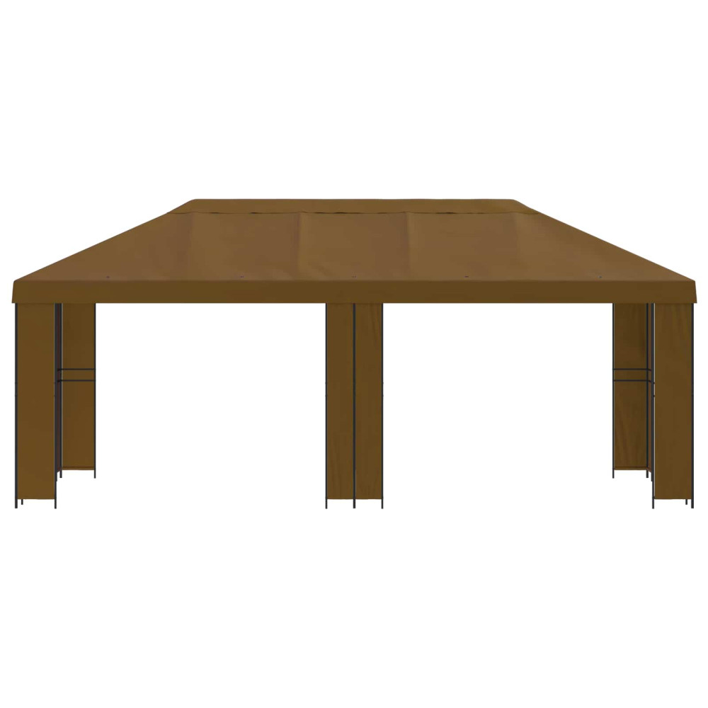 Produktbild för Trädgårdsgazebo 6 x 3 m Taupe Polyester och Stål 190