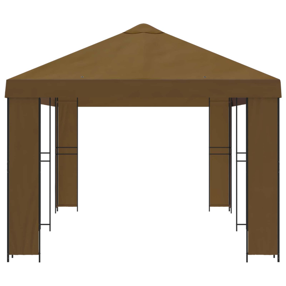 Produktbild för Trädgårdsgazebo 6 x 3 m Taupe Polyester och Stål 190