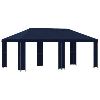 Produktbild för Trädgårdsgazebo 6 x 3 m Blå Polyester och Stål 190