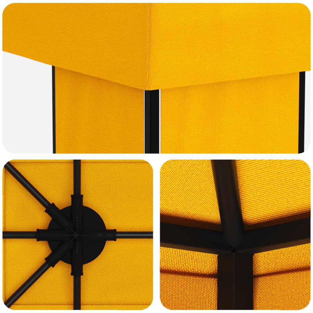 Produktbild för Trädgårdsgazebo 6 x 3 m Gul Polyester och Stål 190