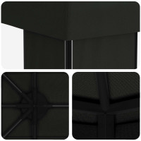 Produktbild för Trädgårdsgazebo 6 x 3 m Svart Polyester och Stål 190
