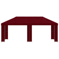 Produktbild för Trädgårdsgazebo 6 x 3 m Vinröd Polyester och Stål 190