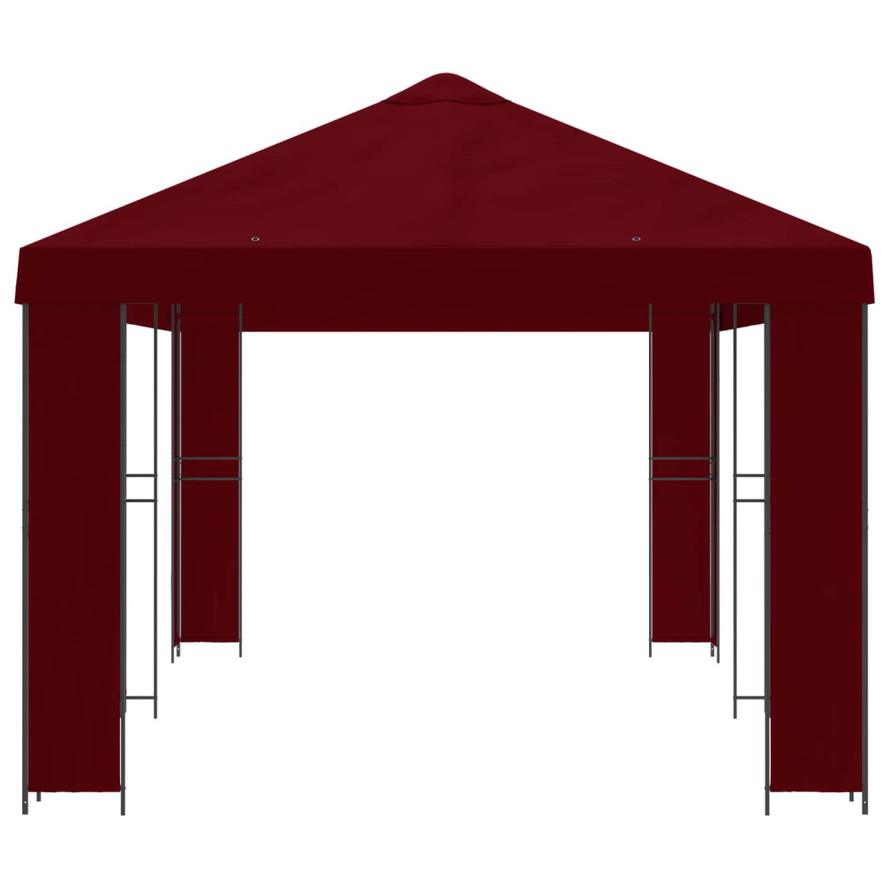 Produktbild för Trädgårdsgazebo 6 x 3 m Vinröd Polyester och Stål 190