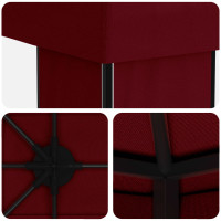 Produktbild för Trädgårdsgazebo 6 x 3 m Vinröd Polyester och Stål 190