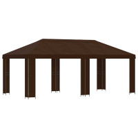 Produktbild för Trädgårdsgazebo 6 x 3 m Brun Polyester och Stål 190