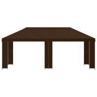 Produktbild för Trädgårdsgazebo 6 x 3 m Brun Polyester och Stål 190