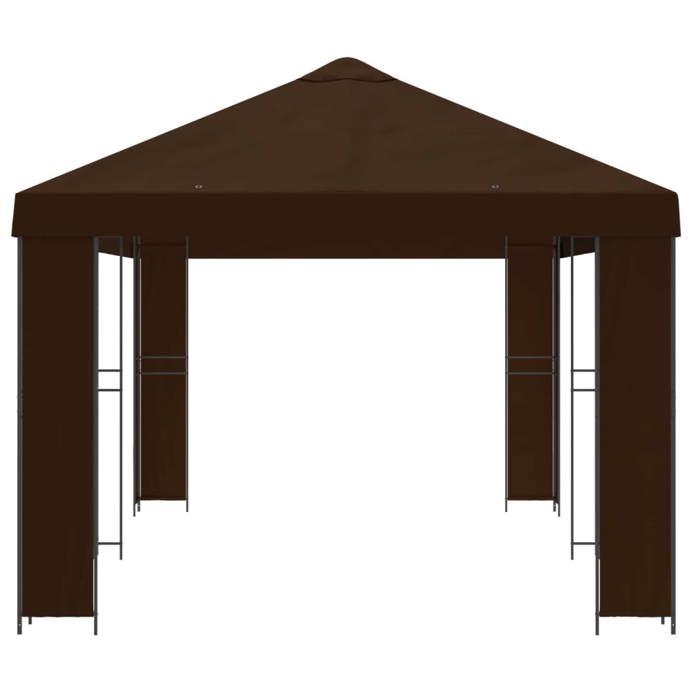Produktbild för Trädgårdsgazebo 6 x 3 m Brun Polyester och Stål 190