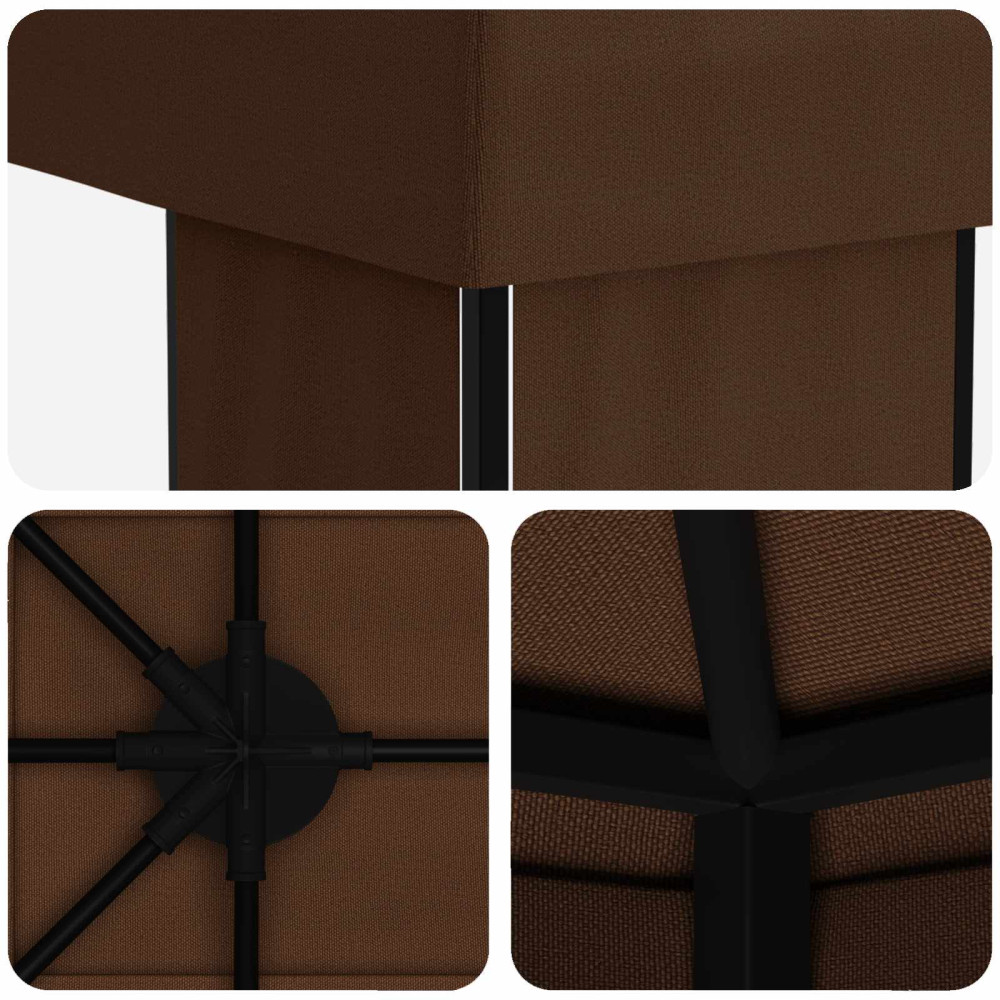 Produktbild för Trädgårdsgazebo 6 x 3 m Brun Polyester och Stål 190