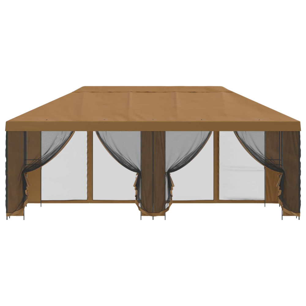 Produktbild för Paviljong med väggar 6 x 3 m Beige Polyester och Stål 190