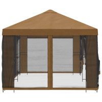 Produktbild för Paviljong med väggar 6 x 3 m Beige Polyester och Stål 190