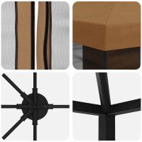 Produktbild för Paviljong med väggar 6 x 3 m Beige Polyester och Stål 190