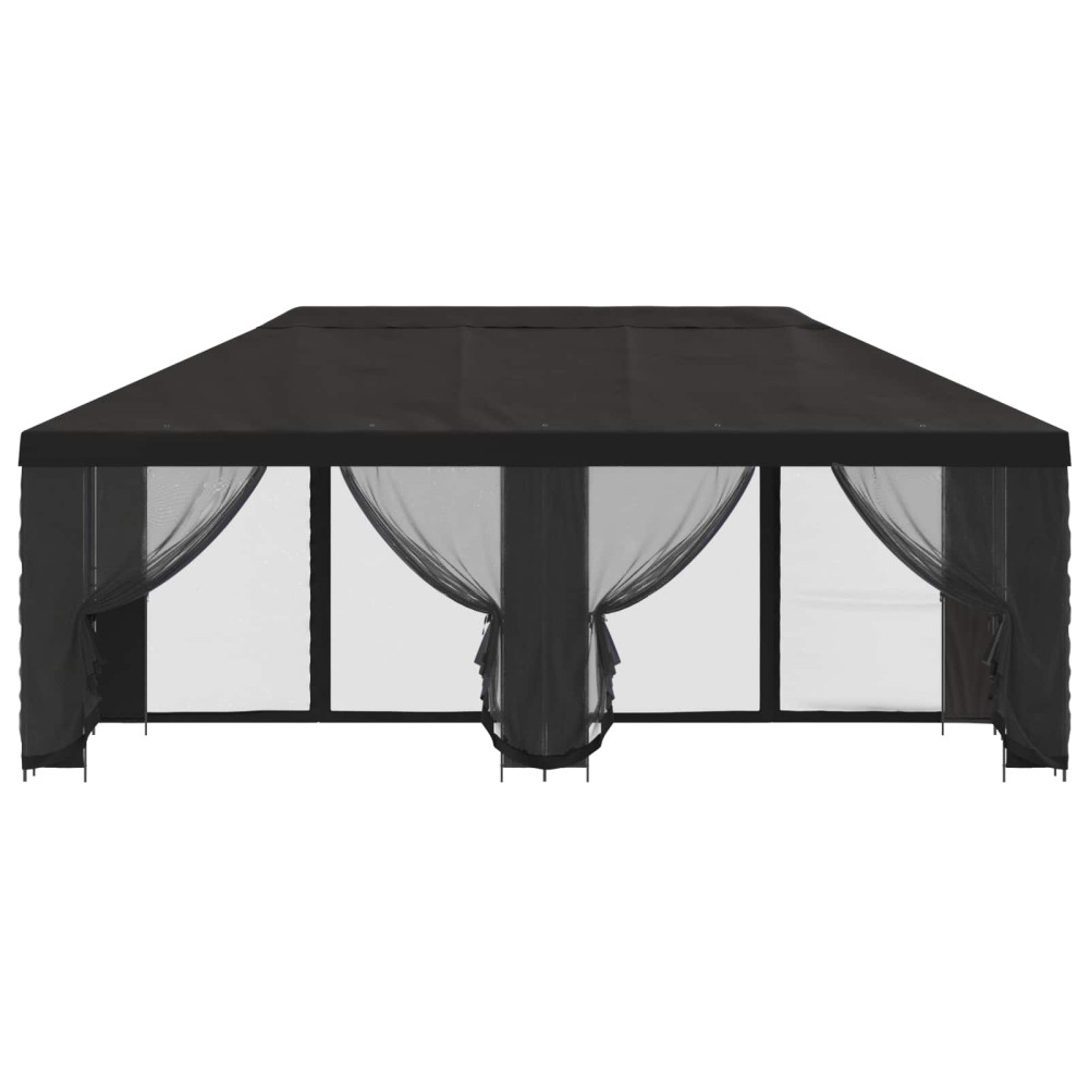Produktbild för Paviljong med väggar 6 x 3 m Antracit Polyester och Stål 190