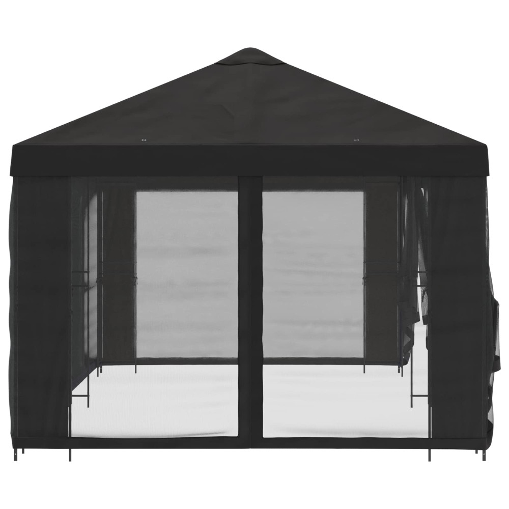 Produktbild för Paviljong med väggar 6 x 3 m Antracit Polyester och Stål 190