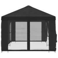 Produktbild för Paviljong med väggar 6 x 3 m Antracit Polyester och Stål 190