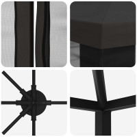 Produktbild för Paviljong med väggar 6 x 3 m Antracit Polyester och Stål 190