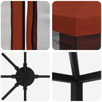 Produktbild för Paviljong med väggar 6 x 3 m Terracotta Polyester och Stål 190