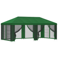 Produktbild för Paviljong med väggar 6 x 3 m Grön Polyester och Stål 190
