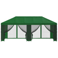 Produktbild för Paviljong med väggar 6 x 3 m Grön Polyester och Stål 190