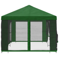 Produktbild för Paviljong med väggar 6 x 3 m Grön Polyester och Stål 190