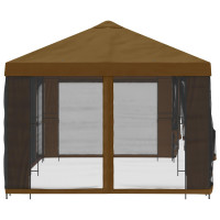 Produktbild för Paviljong med väggar 6 x 3 m Taupe Polyester och Stål 190
