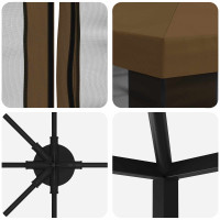 Produktbild för Paviljong med väggar 6 x 3 m Taupe Polyester och Stål 190