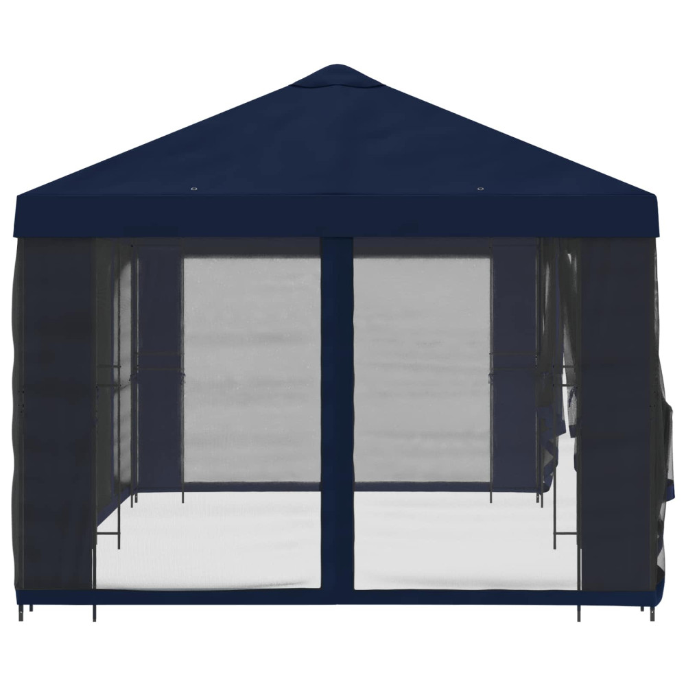 Produktbild för Paviljong med väggar 6 x 3 m Blå Polyester och Stål 190