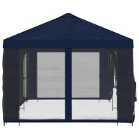 Produktbild för Paviljong med väggar 6 x 3 m Blå Polyester och Stål 190