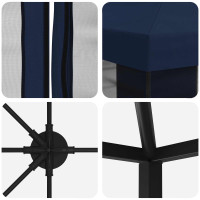 Produktbild för Paviljong med väggar 6 x 3 m Blå Polyester och Stål 190