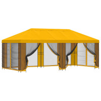 Produktbild för Paviljong med väggar 6 x 3 m Gul Polyester och Stål 190