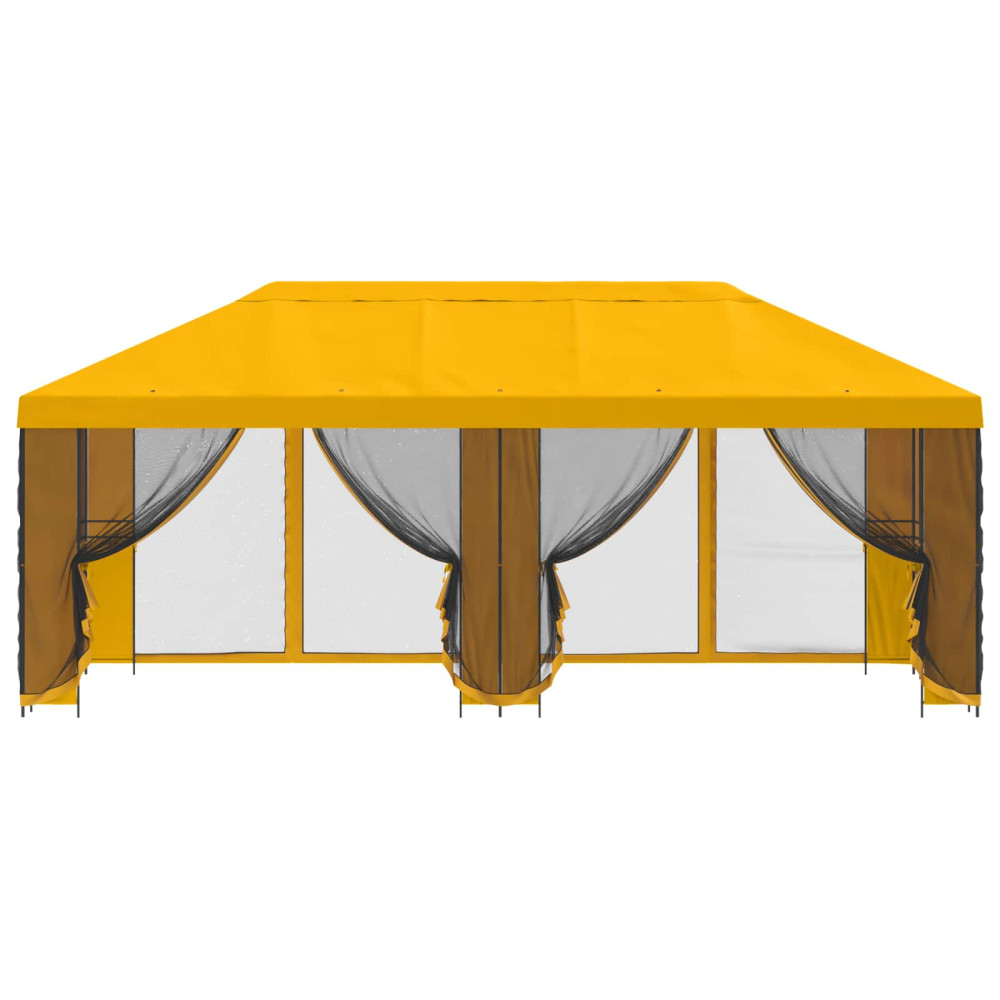 Produktbild för Paviljong med väggar 6 x 3 m Gul Polyester och Stål 190