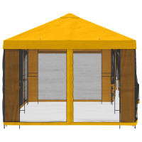 Produktbild för Paviljong med väggar 6 x 3 m Gul Polyester och Stål 190