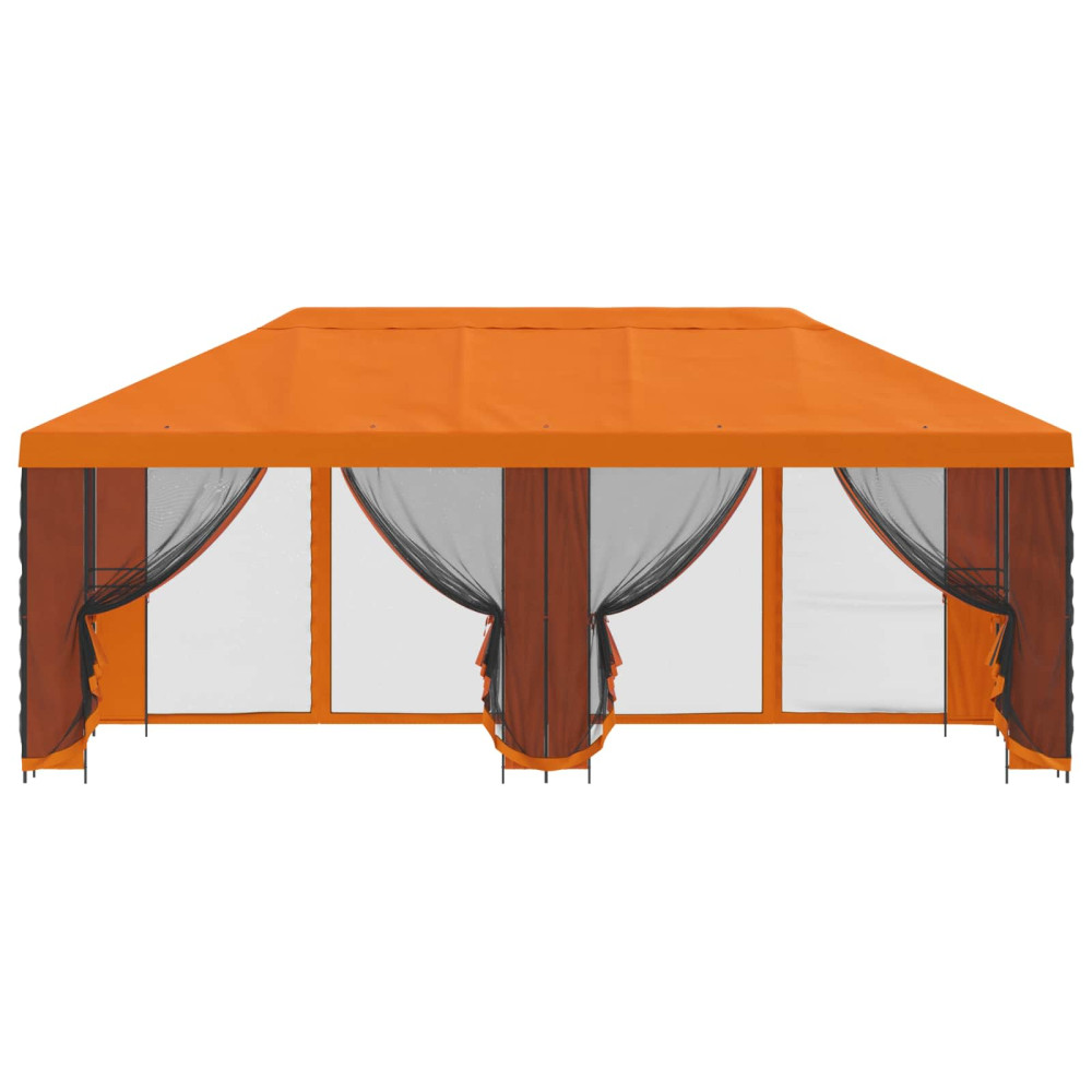 Produktbild för Paviljong med väggar 6 x 3 m Orange Polyester och Stål 190