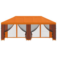 Produktbild för Paviljong med väggar 6 x 3 m Orange Polyester och Stål 190