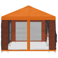 Produktbild för Paviljong med väggar 6 x 3 m Orange Polyester och Stål 190